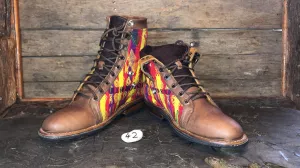 Size 45 Gypsy Boots - Birds on Red and Yellow