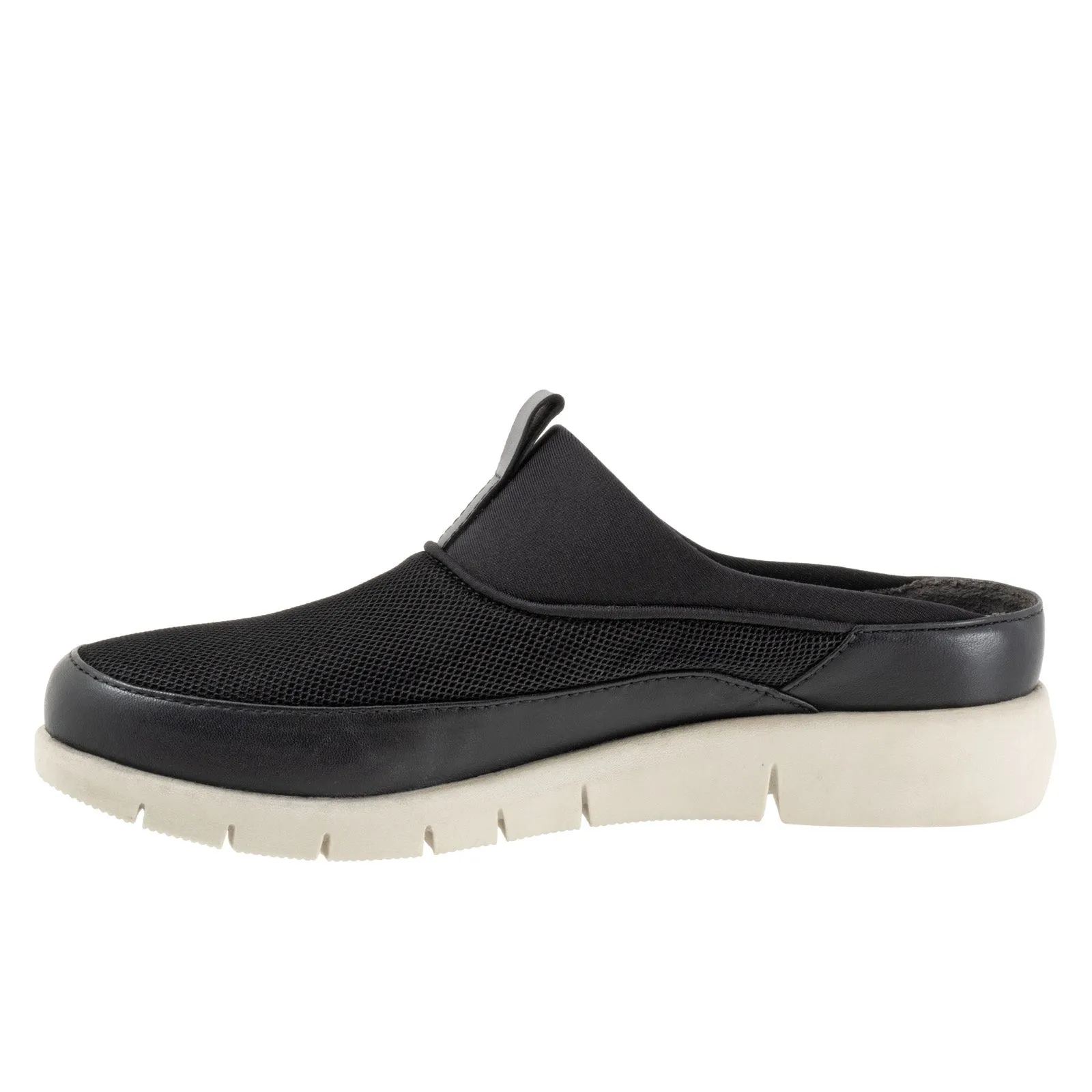 Softwalk Aberdeen Sport S2300-001 Womens Black Narrow Leather Clog Flats Shoes