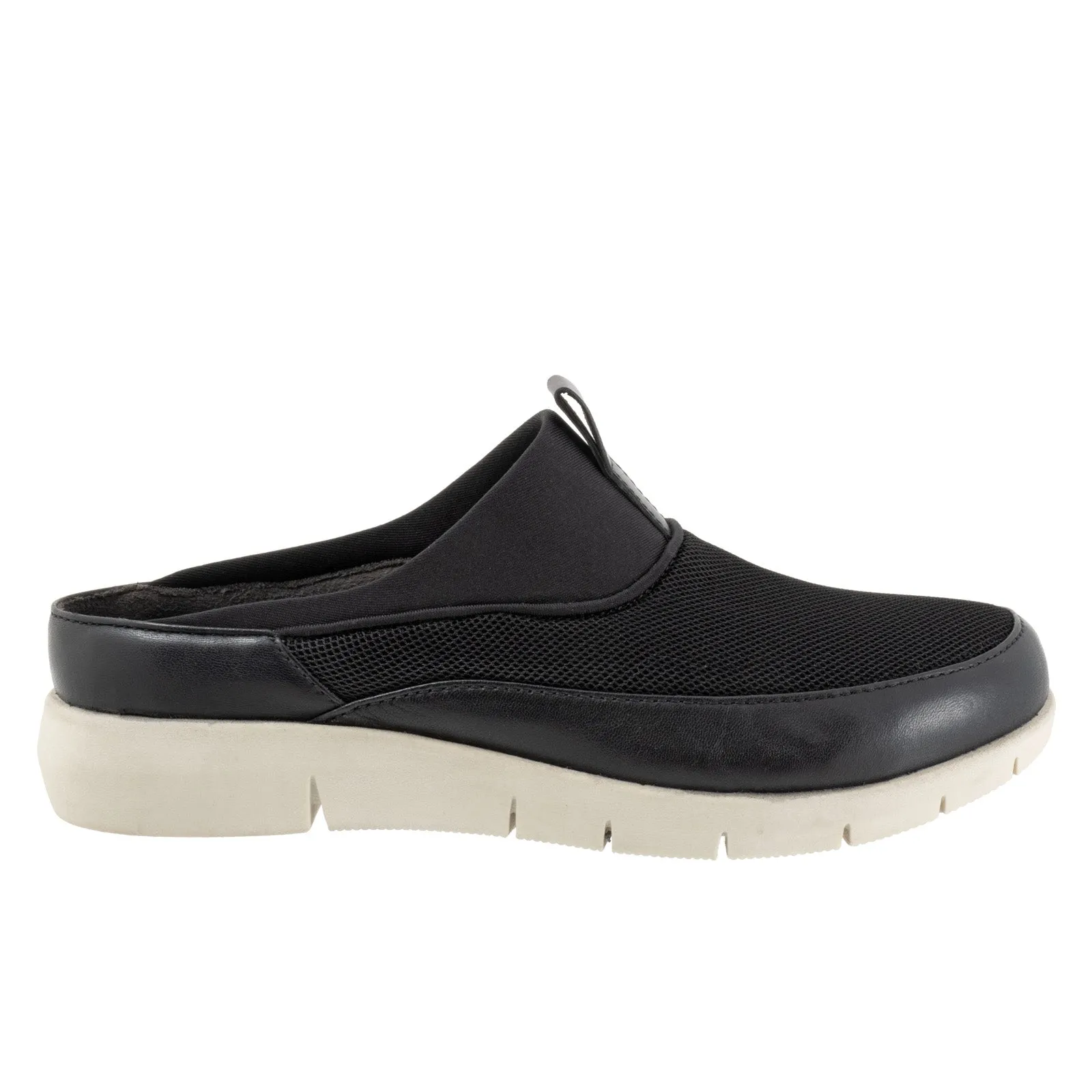 Softwalk Aberdeen Sport S2300-001 Womens Black Narrow Leather Clog Flats Shoes