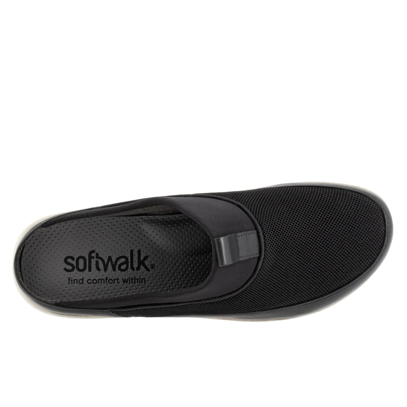 Softwalk Aberdeen Sport S2300-001 Womens Black Narrow Leather Clog Flats Shoes