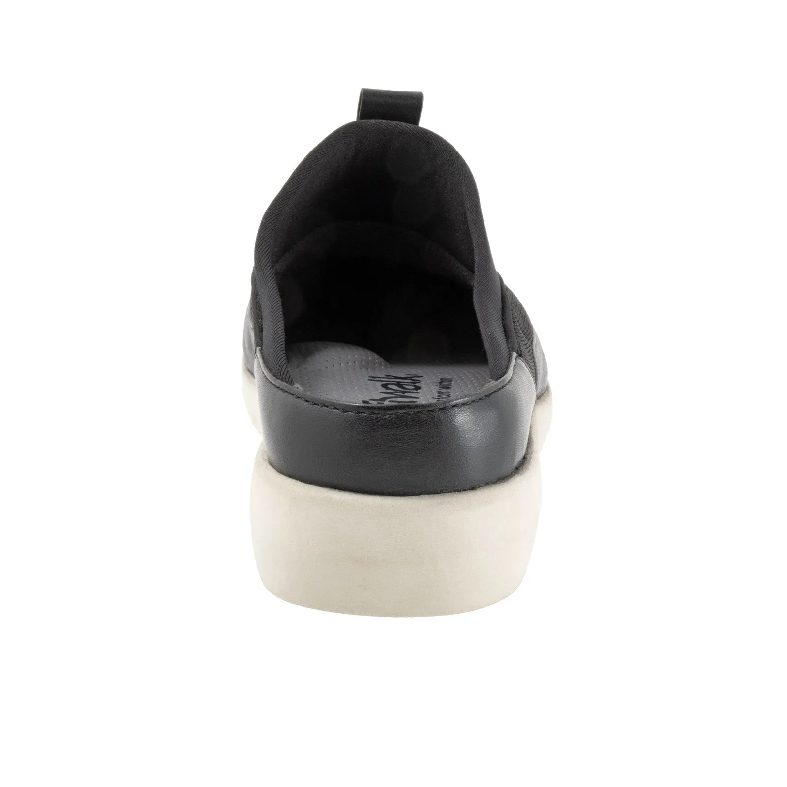 Softwalk Aberdeen Sport S2300-001 Womens Black Narrow Leather Clog Flats Shoes
