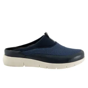 Softwalk Aberdeen Sport S2300-400 Womens Blue Wide Leather Clog Flats Shoes