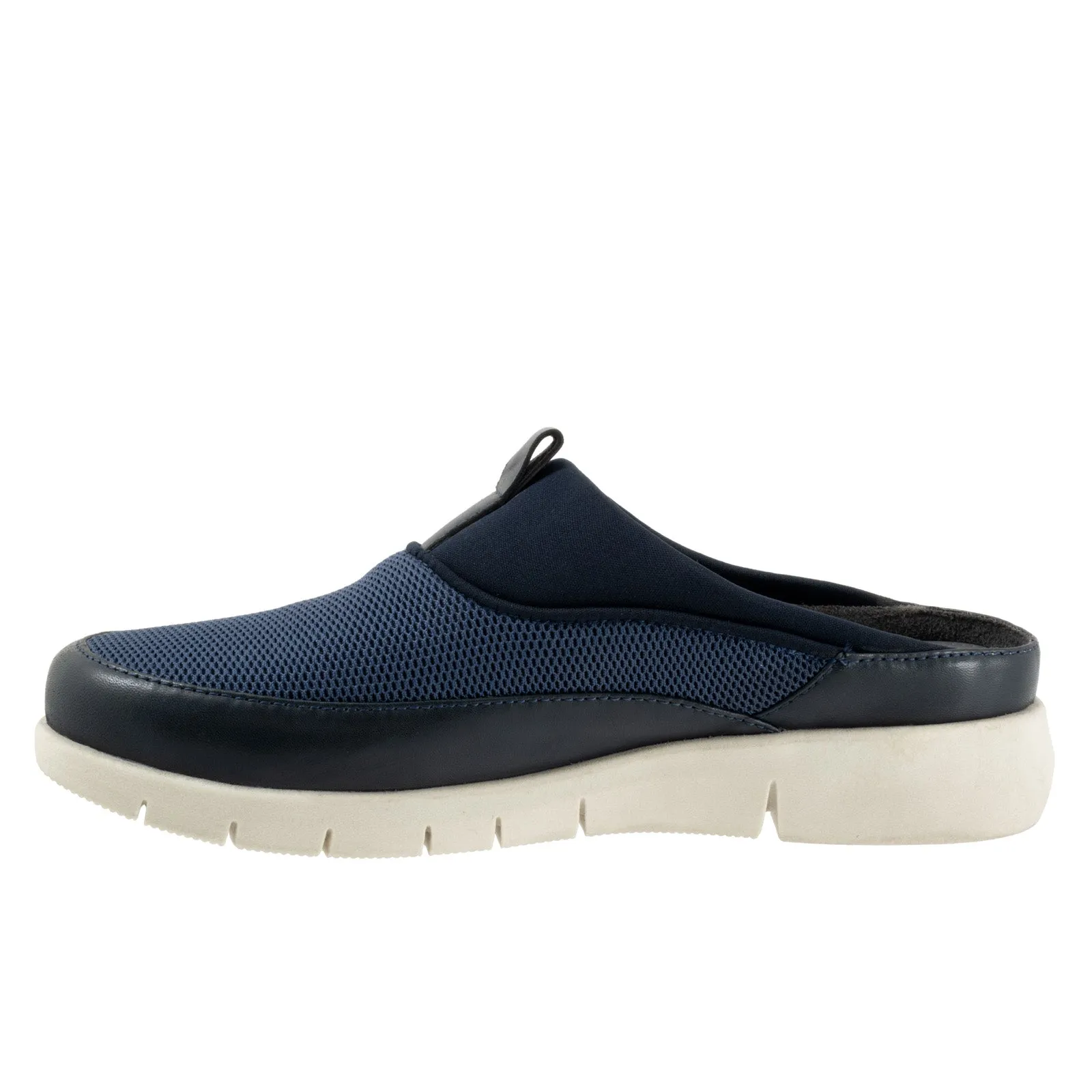 Softwalk Aberdeen Sport S2300-400 Womens Blue Wide Leather Clog Flats Shoes