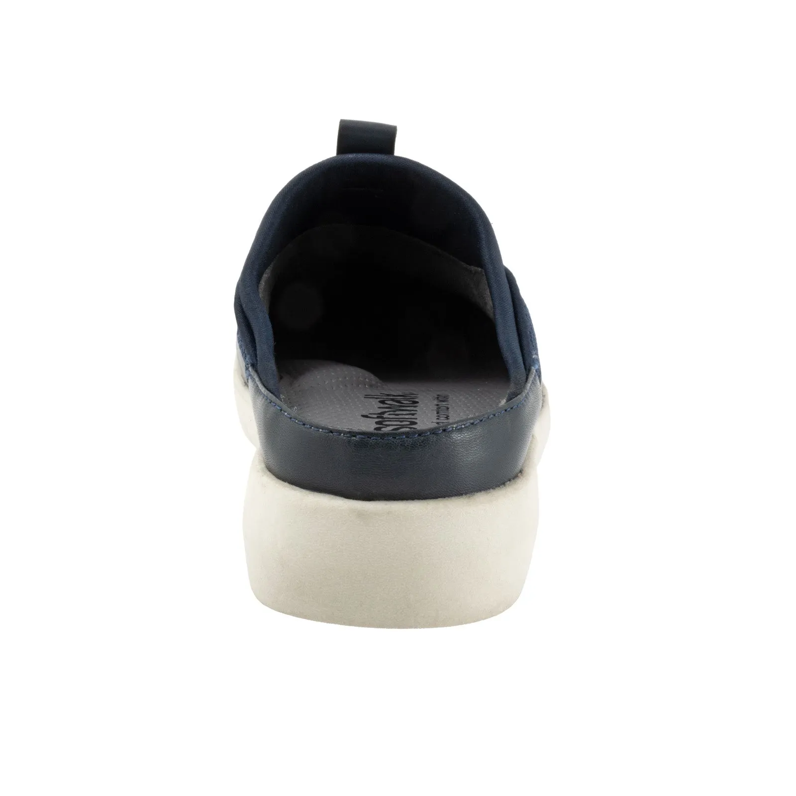 Softwalk Aberdeen Sport S2300-400 Womens Blue Wide Leather Clog Flats Shoes