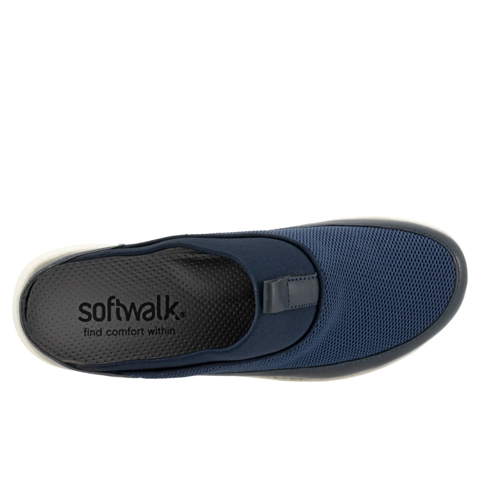 Softwalk Aberdeen Sport S2300-400 Womens Blue Wide Leather Clog Flats Shoes