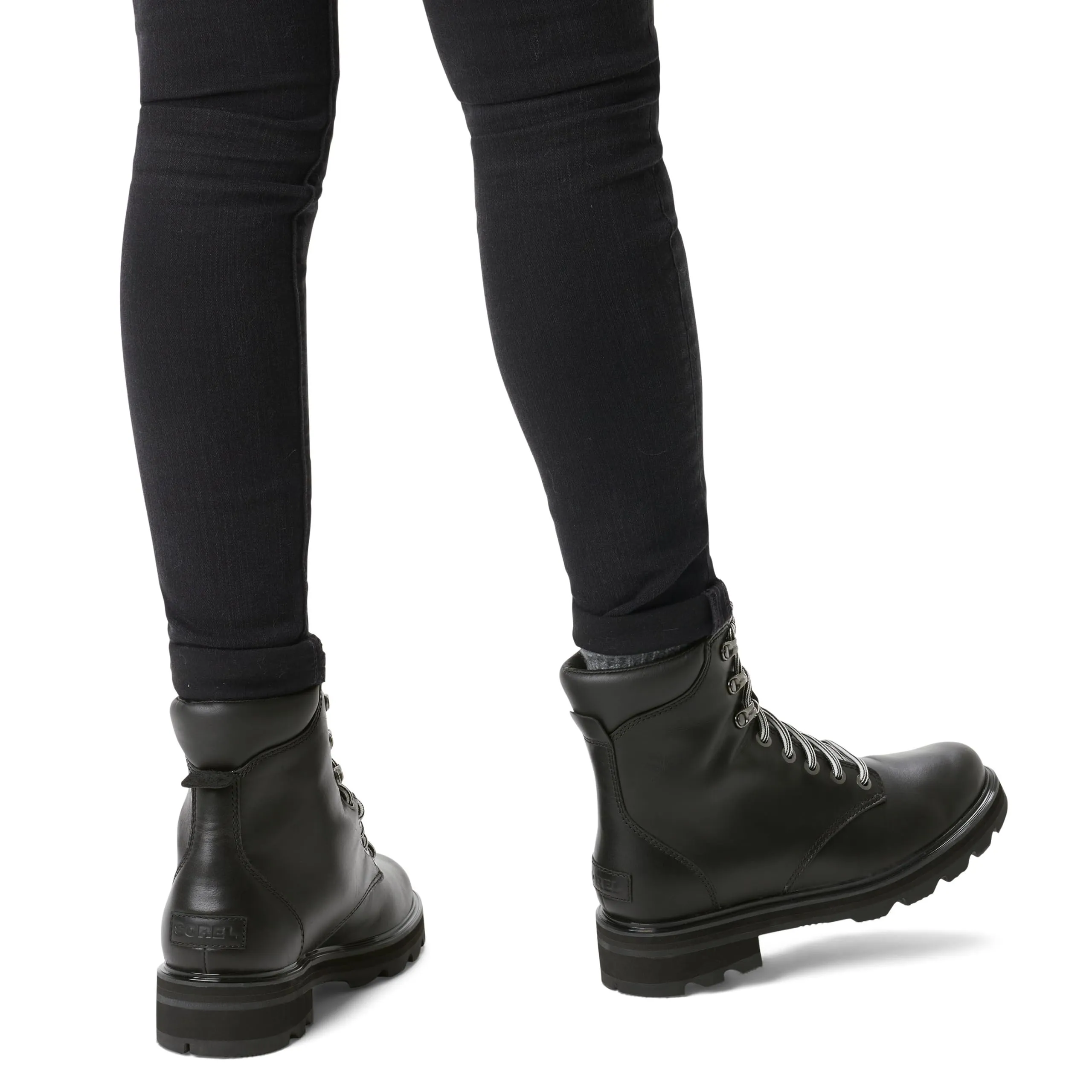Sorel Women's Lennox Lace Waterproof Boots - Black, Sea Salt - Size 8.5
