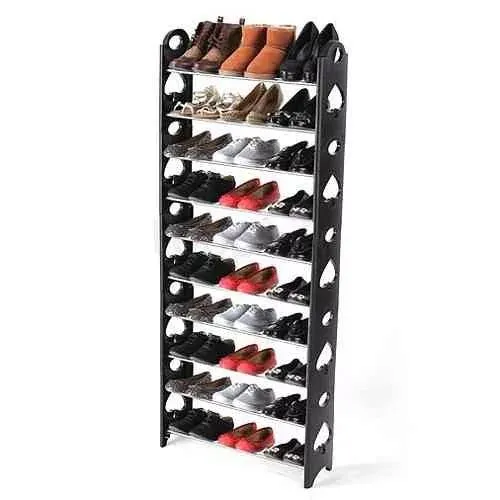 Stackable Shoe Rack – 10 Layers, Holds Up to 30 Pairs of Shoes, Space-Saving Design