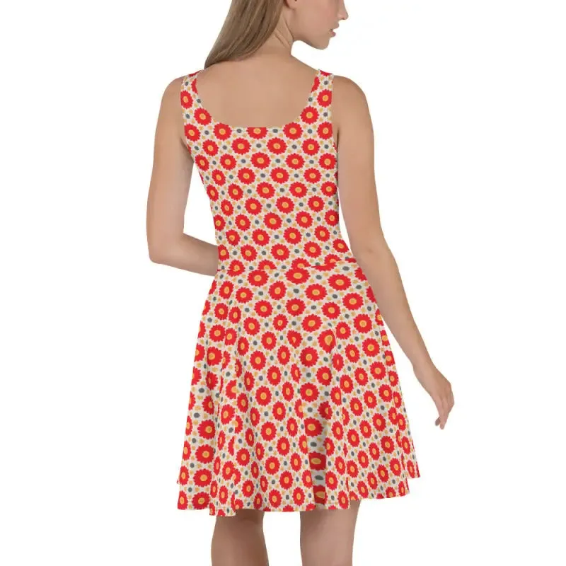 Stunning Sleeveless Skater Dress with Vibrant Flair