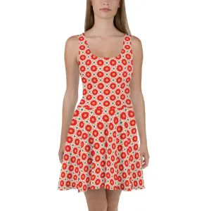 Stunning Sleeveless Skater Dress with Vibrant Flair