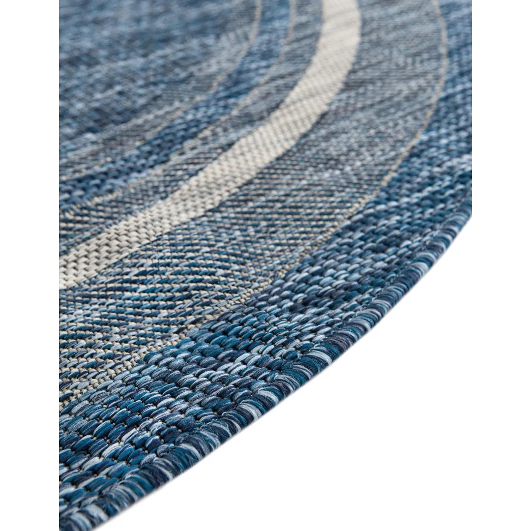 Swanee Blue Indoor / Outdoor Area Rug Arlmont & Co. Rug Size: Round 4'