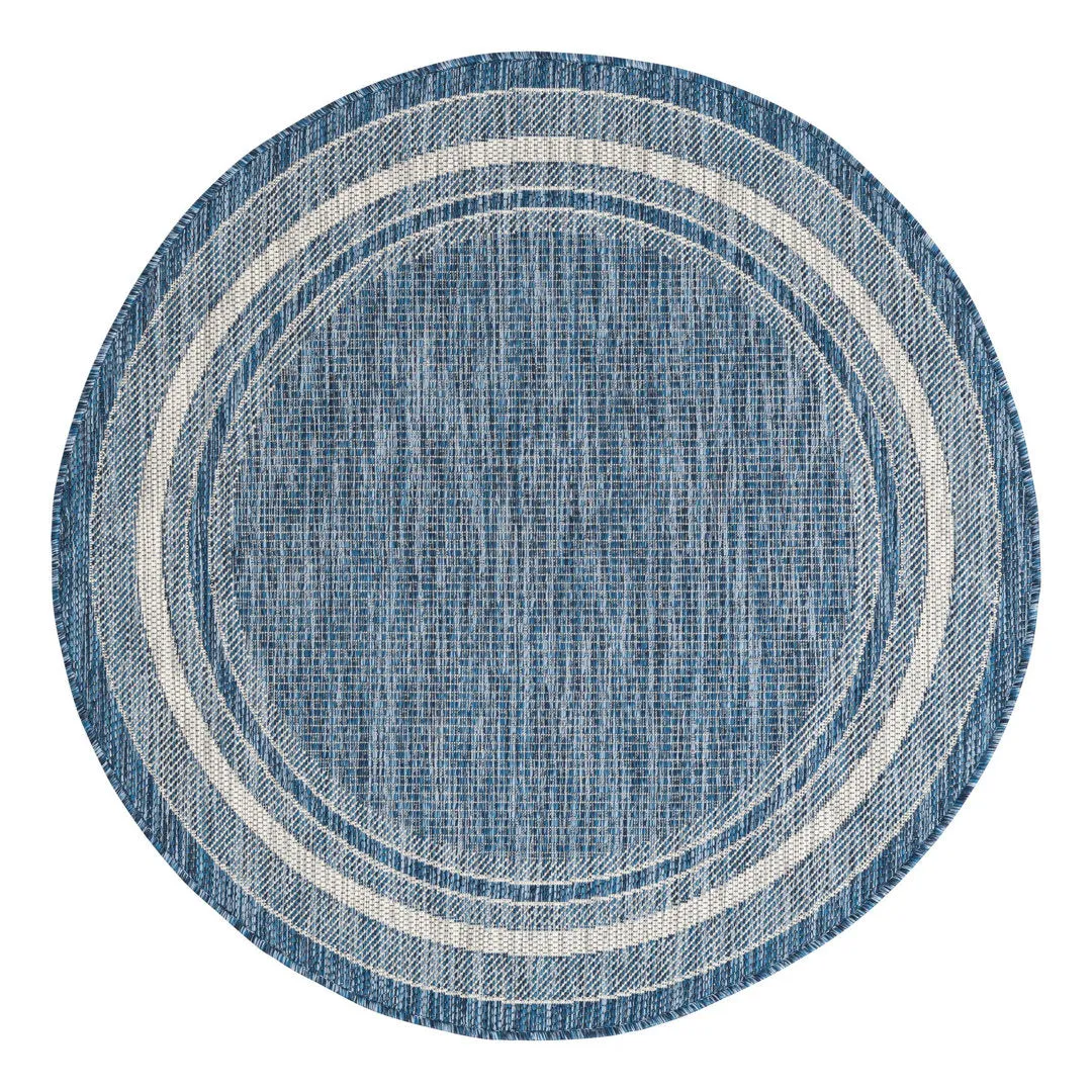 Swanee Blue Indoor / Outdoor Area Rug Arlmont & Co. Rug Size: Round 4'
