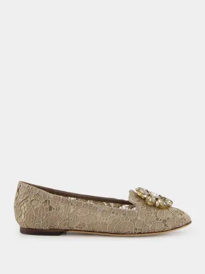 Taormina Lace Slippers With Crystal Detail