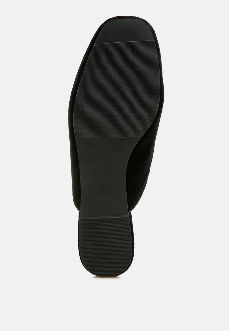 Tassel Detail Velvet Mules By RUW