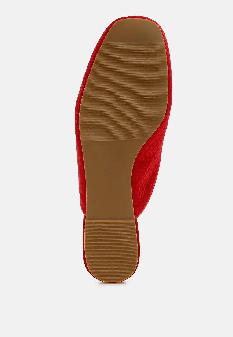 Tassel Detail Velvet Mules By RUW