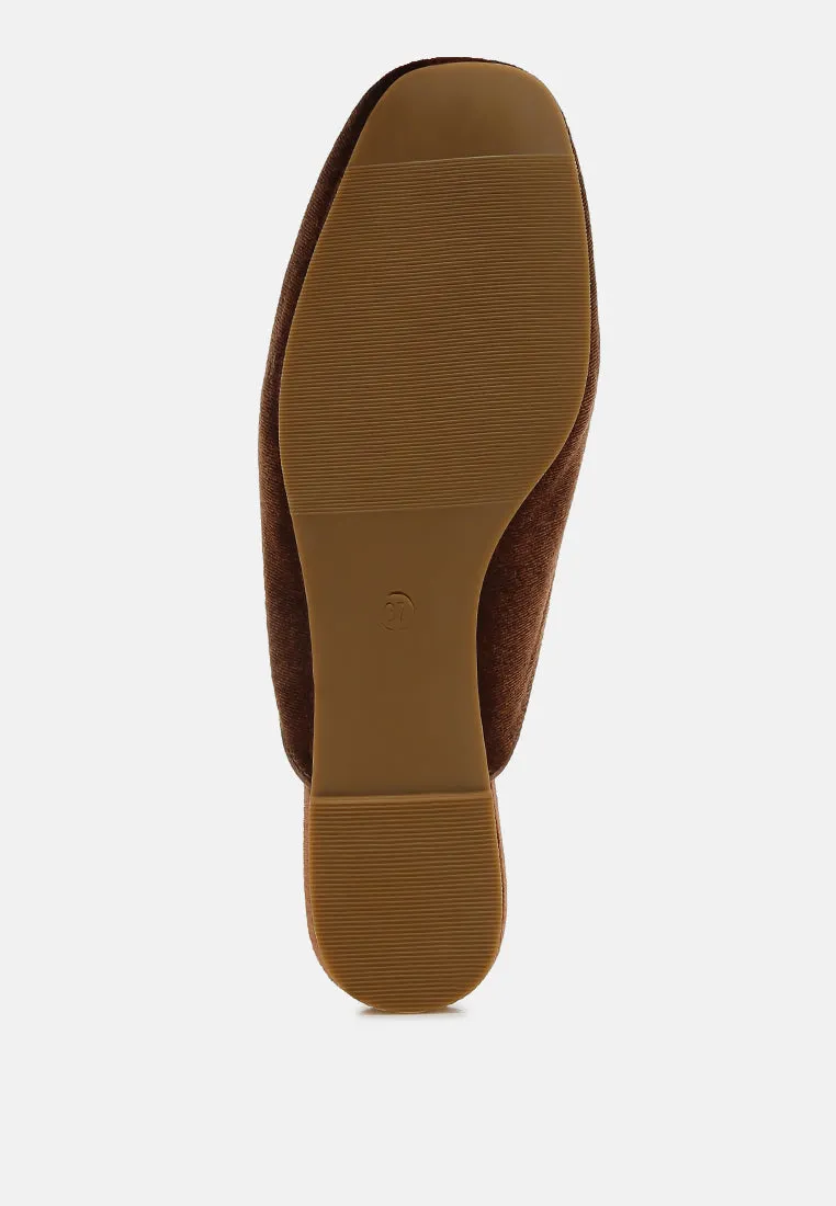 Tassel Detail Velvet Mules By RUW
