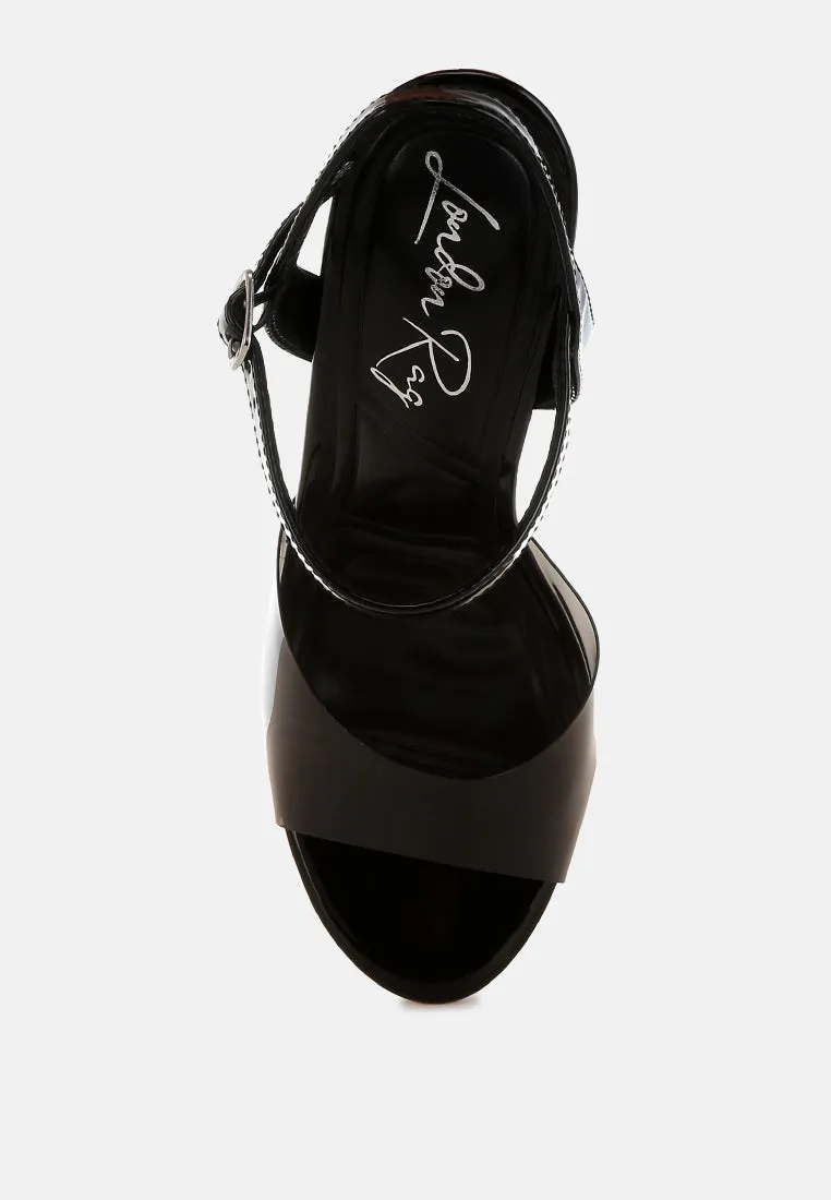 Tinted Clear Strap Block Heel Sandals By RUW