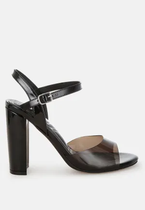 Tinted Clear Strap Block Heel Sandals By RUW