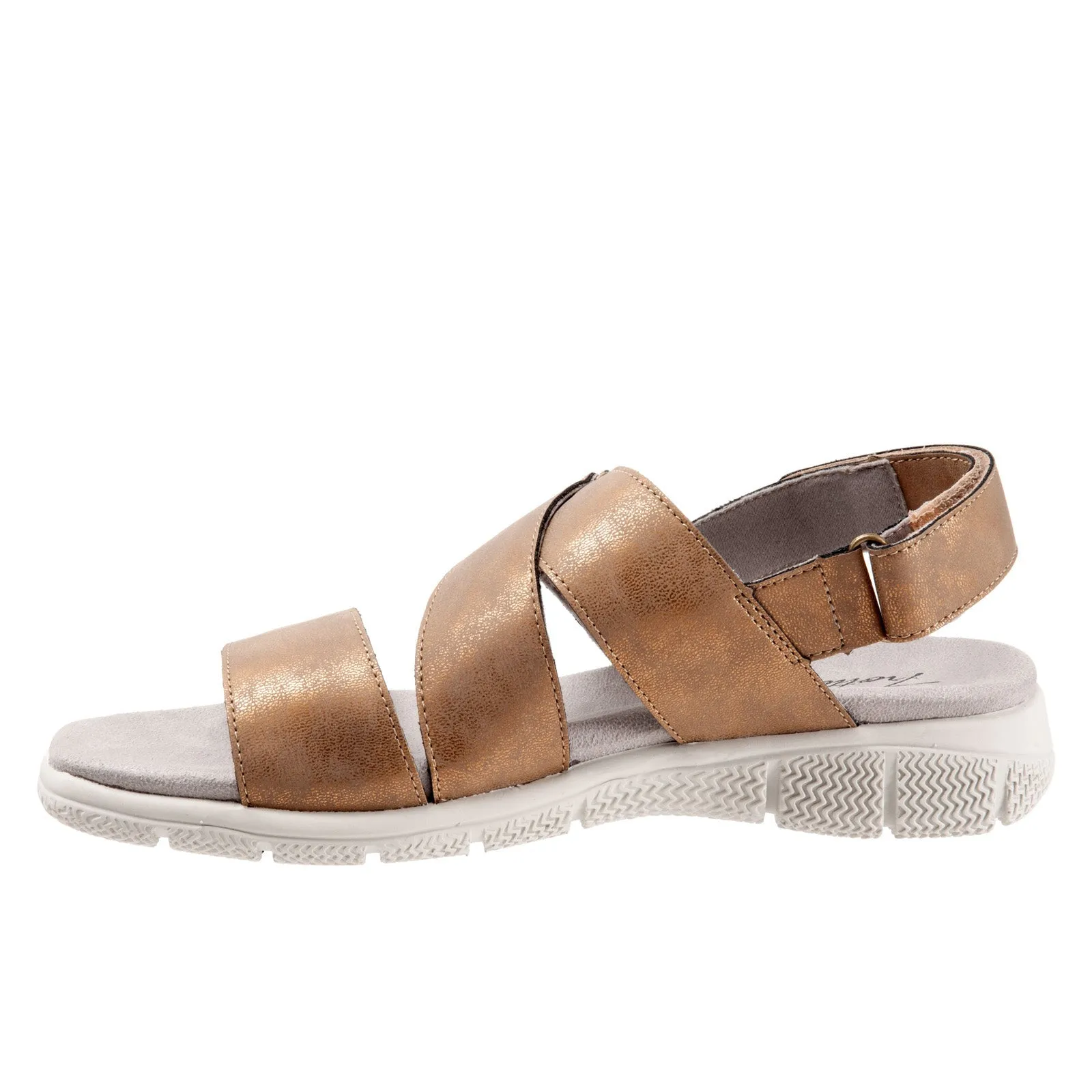 Trotters Tatia T2237-233 Womens Brown Wide Leather Sport Sandals Shoes