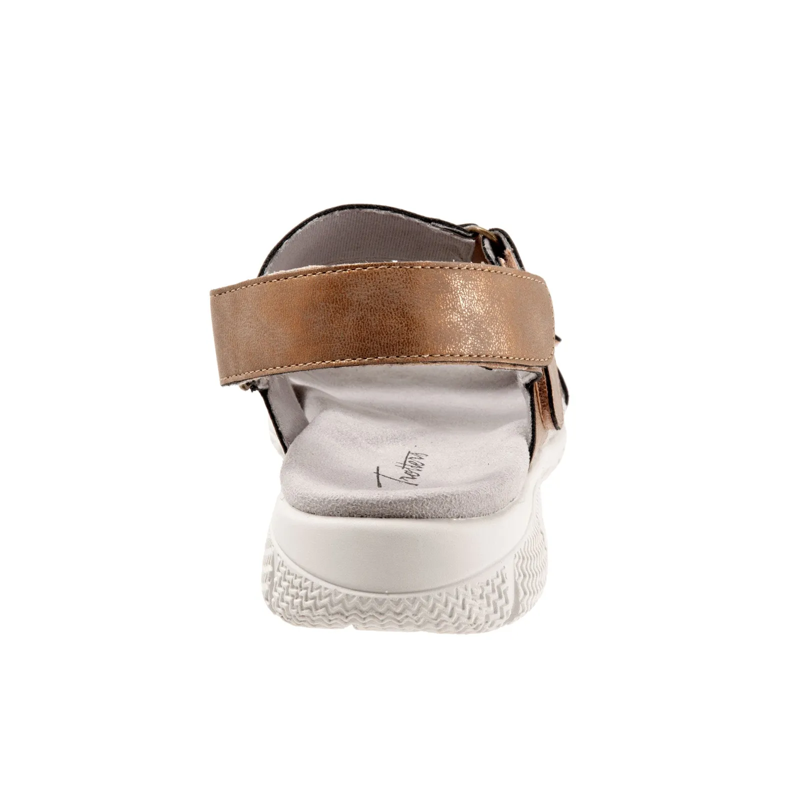 Trotters Tatia T2237-233 Womens Brown Wide Leather Sport Sandals Shoes