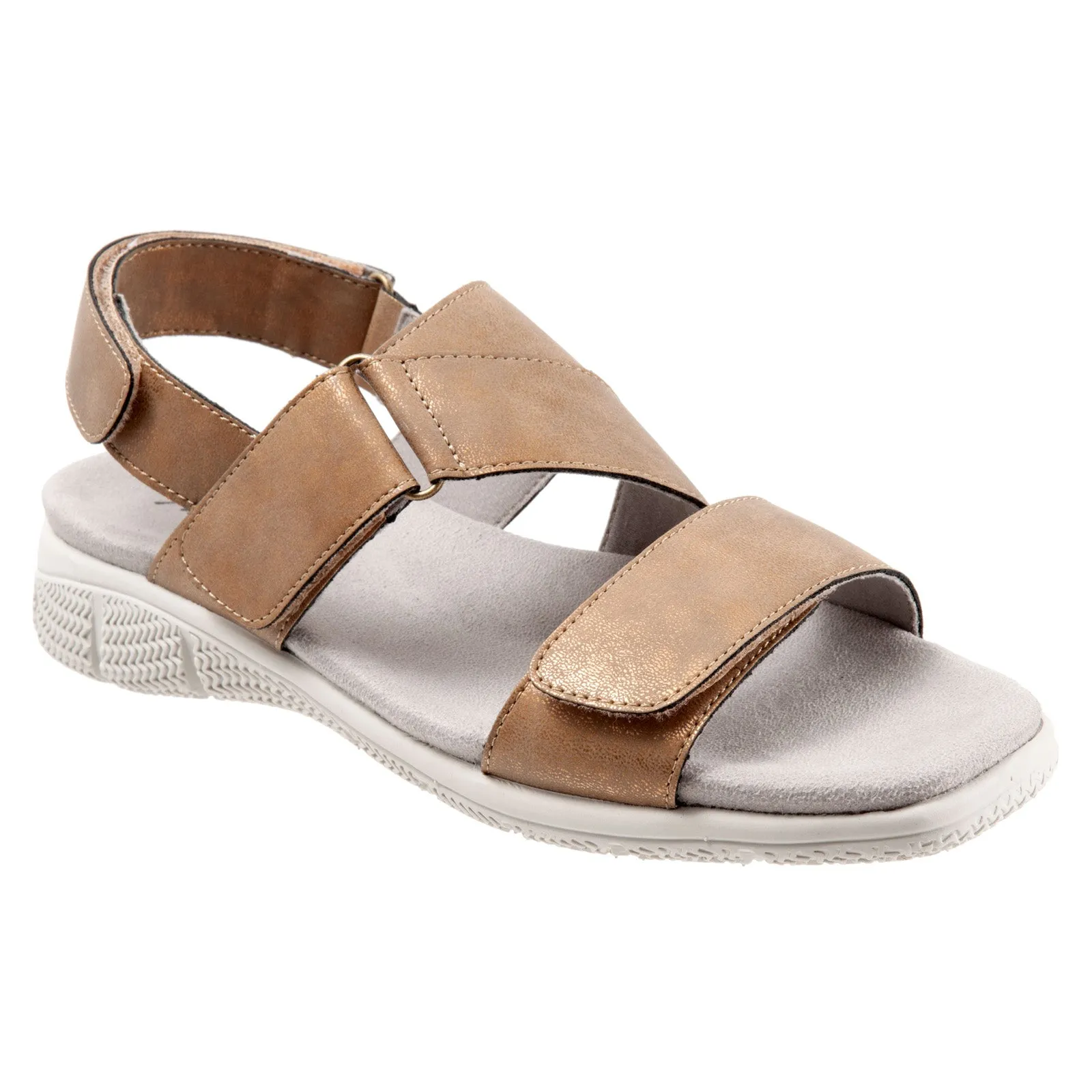 Trotters Tatia T2237-233 Womens Brown Wide Leather Sport Sandals Shoes