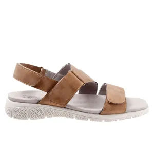 Trotters Tatia T2237-233 Womens Brown Wide Leather Sport Sandals Shoes