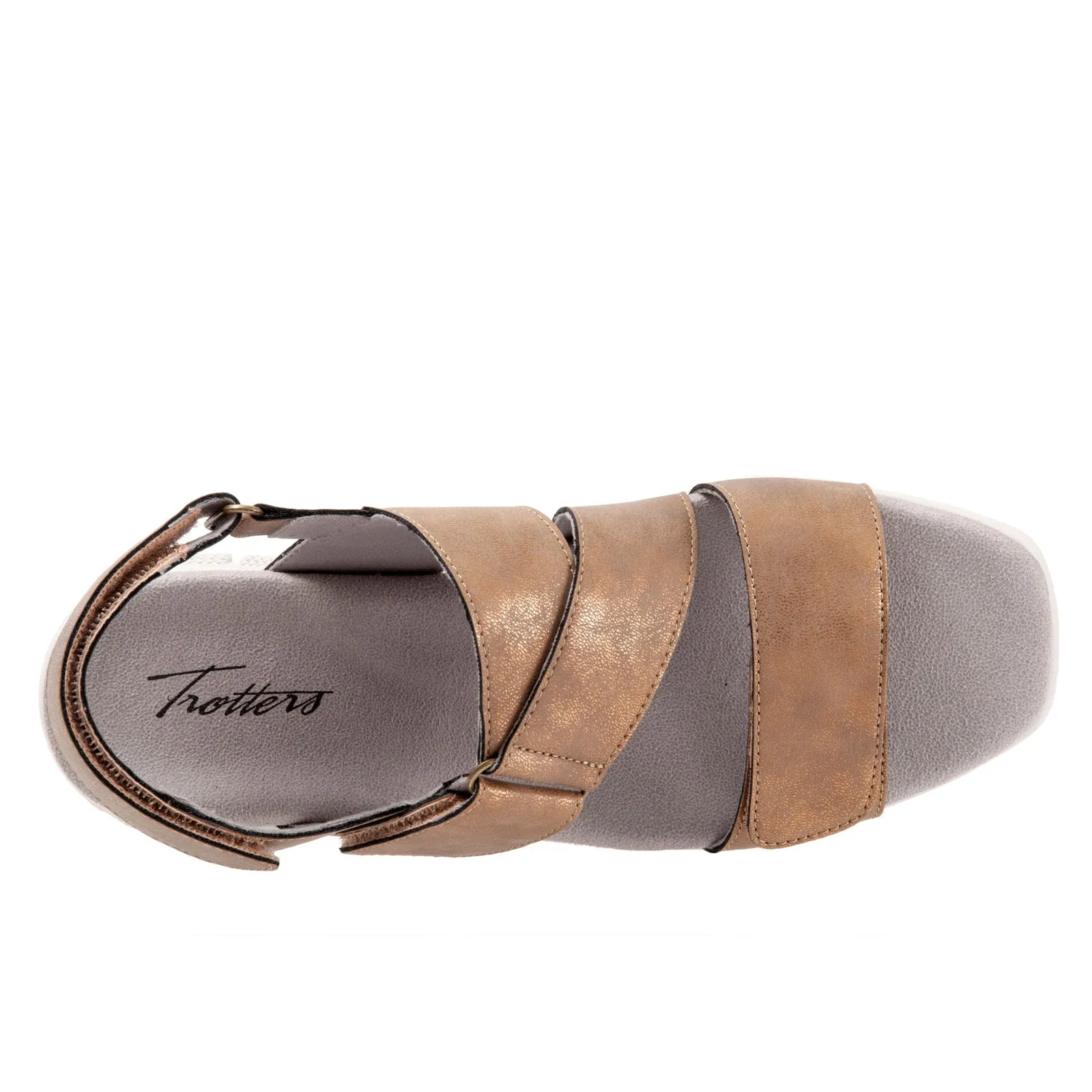 Trotters Tatia T2237-233 Womens Brown Wide Leather Sport Sandals Shoes