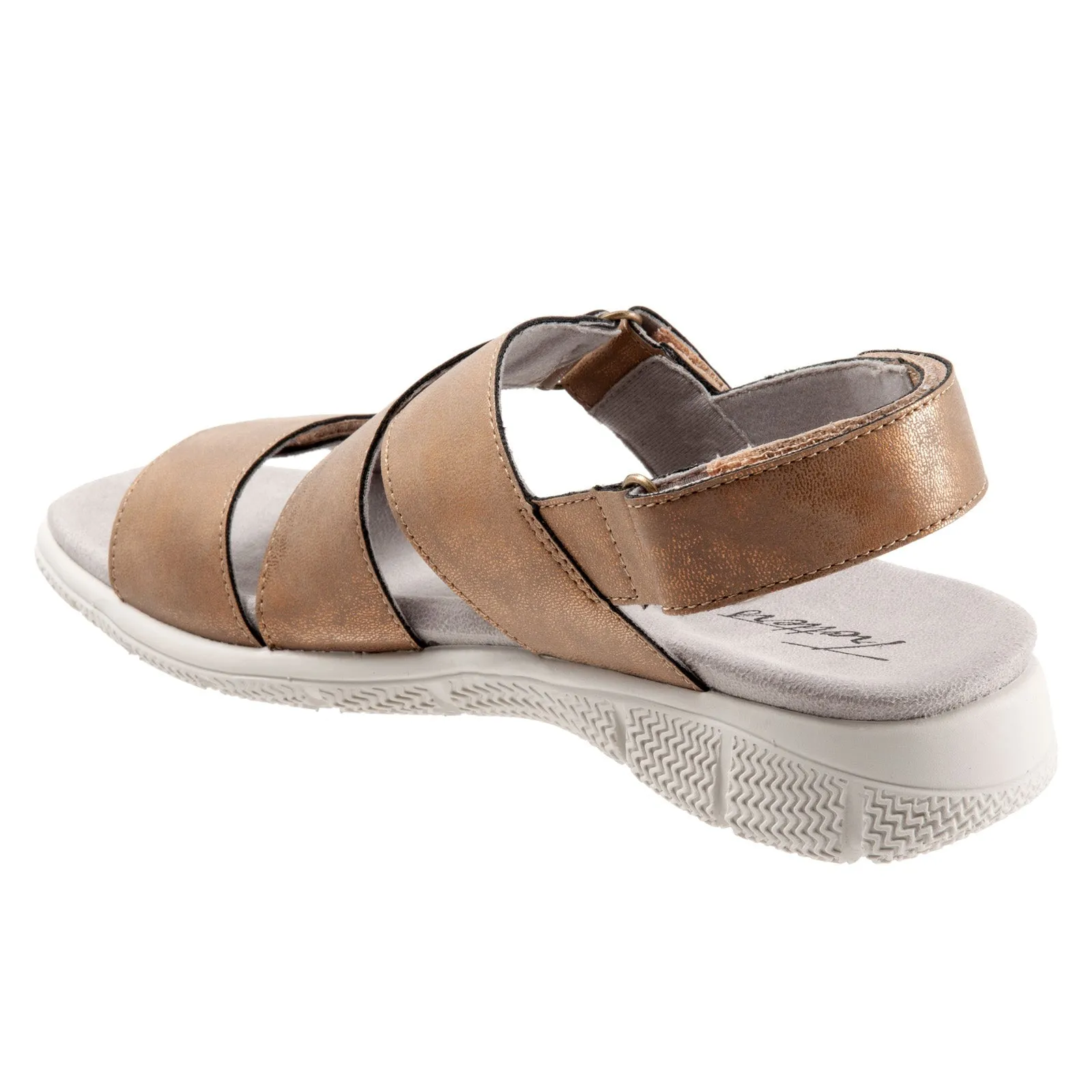 Trotters Tatia T2237-233 Womens Brown Wide Leather Sport Sandals Shoes