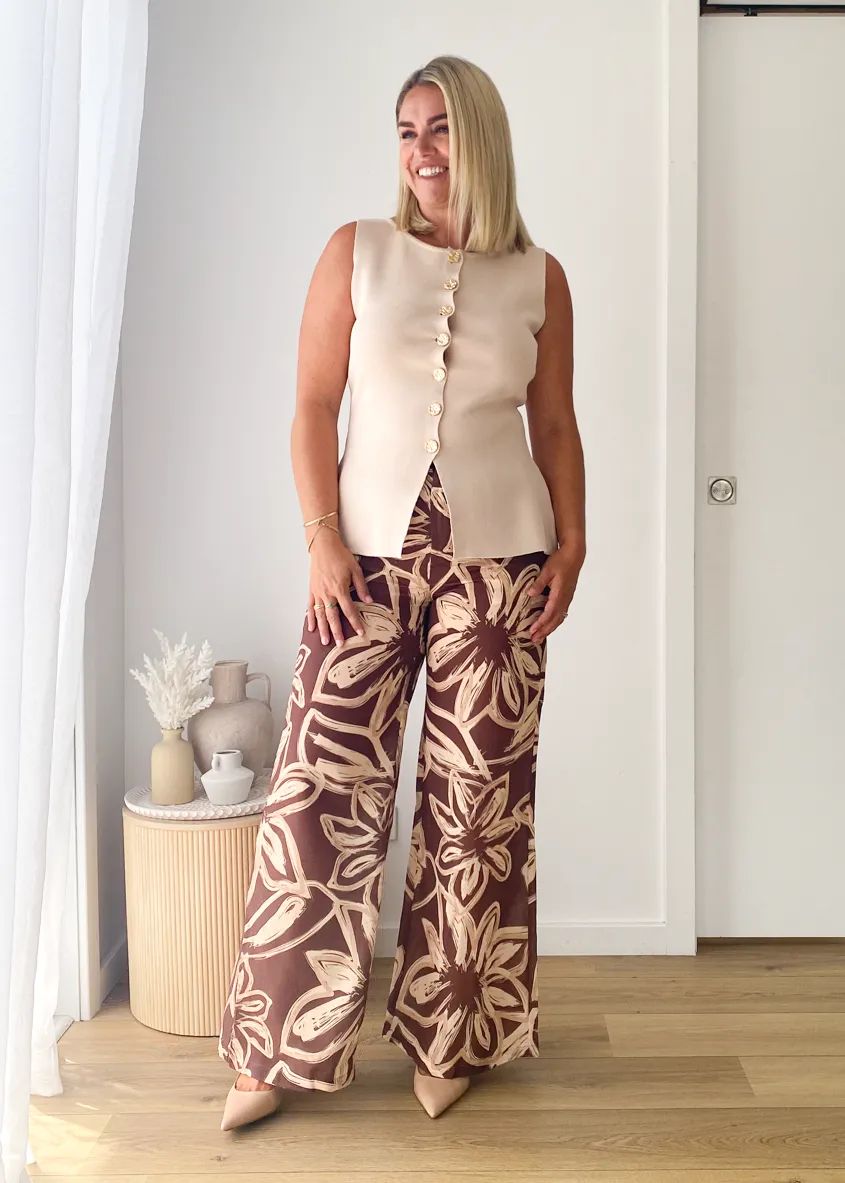 Vivianne Pants - Brown Floral