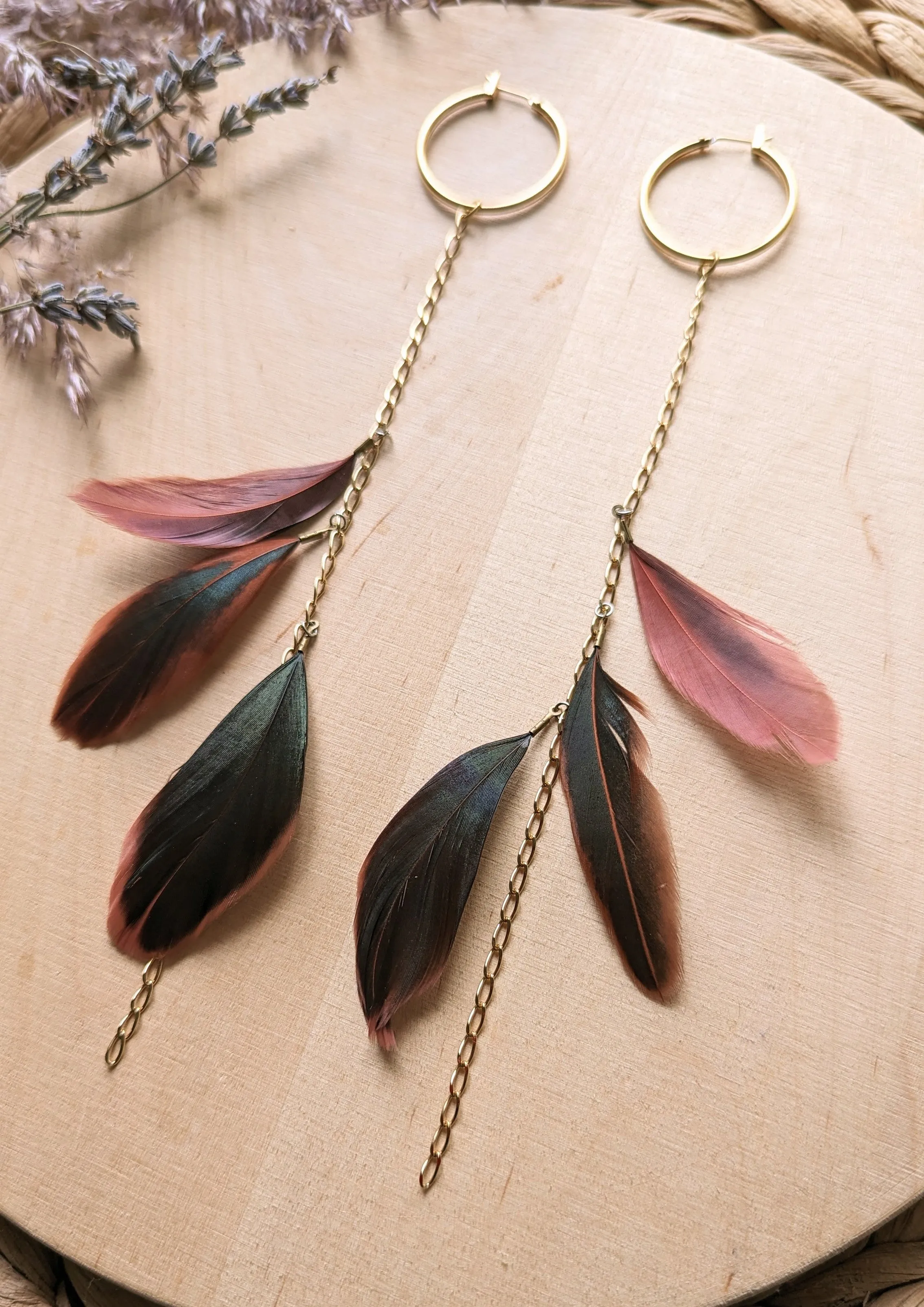 Waad Mauve Feather Earrings