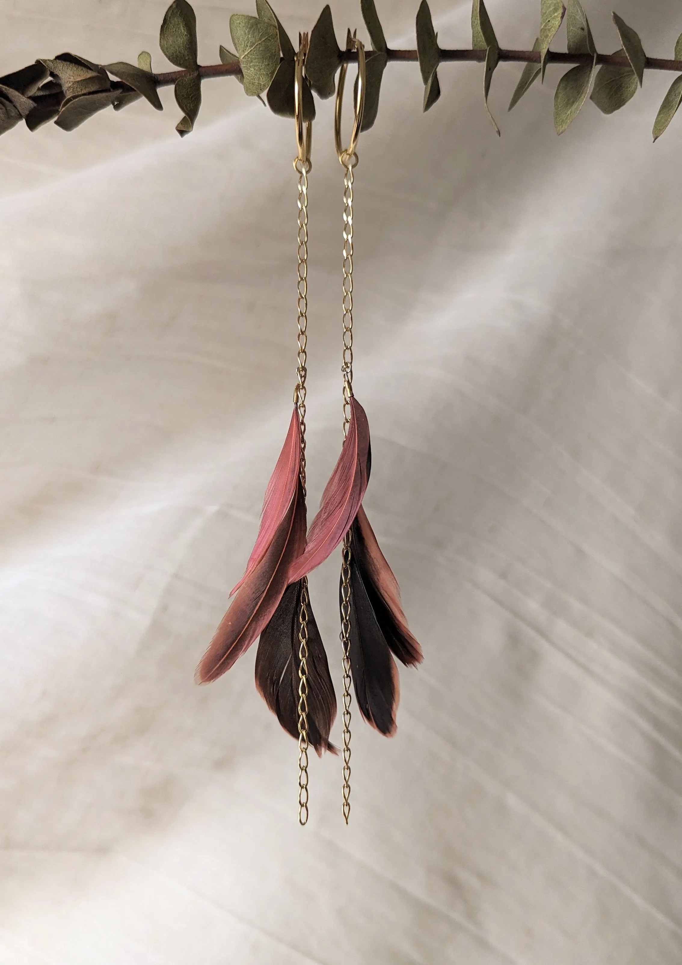 Waad Mauve Feather Earrings