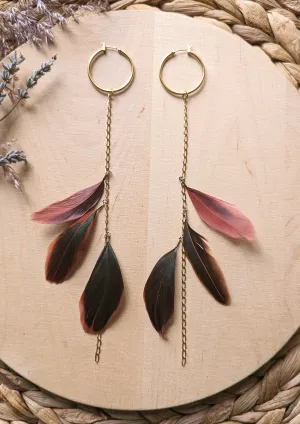 Waad Mauve Feather Earrings