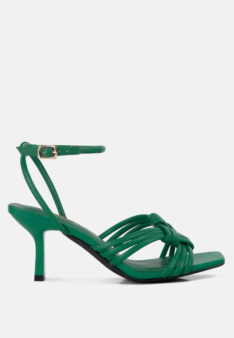 Weekend Pick Box Knot Pin Heel Sandals By Ruw