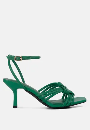 Weekend Pick Box Knot Pin Heel Sandals By Ruw