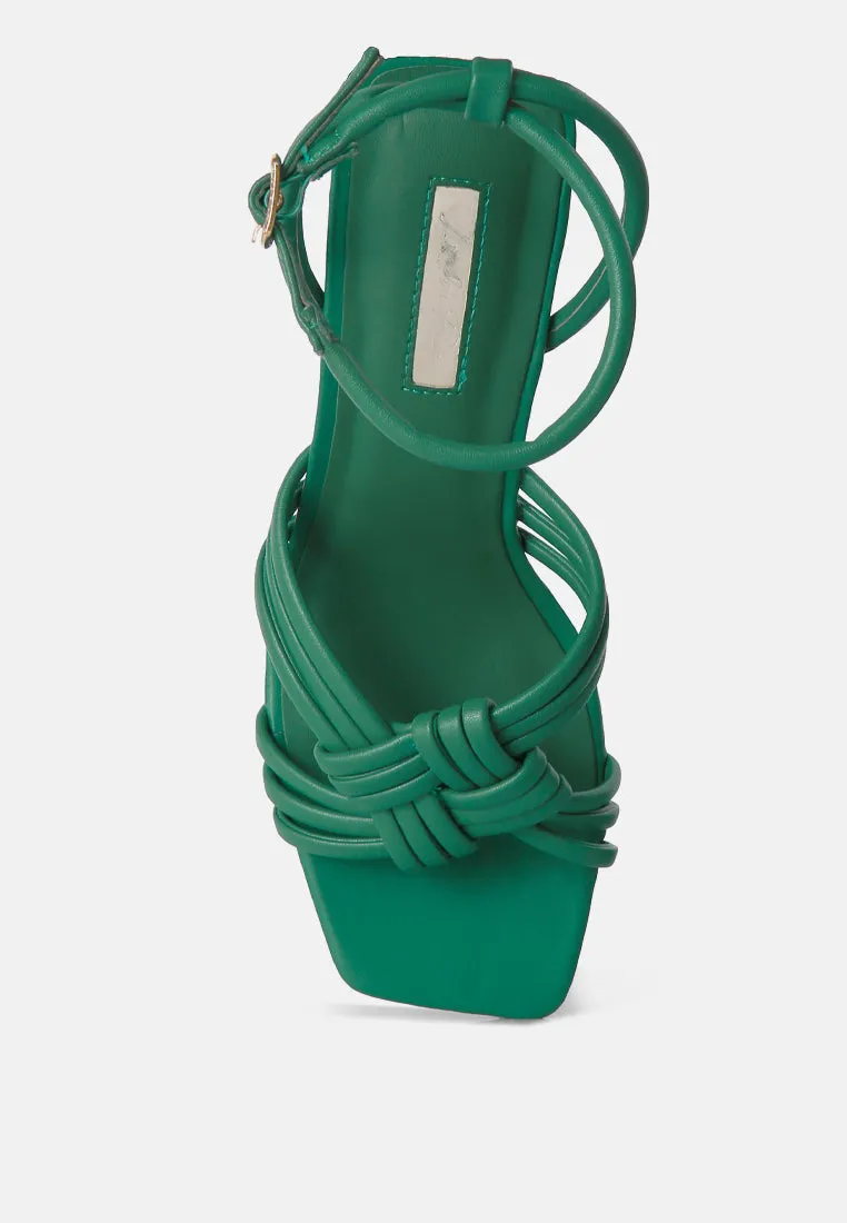 Weekend Pick Box Knot Pin Heel Sandals By Ruw