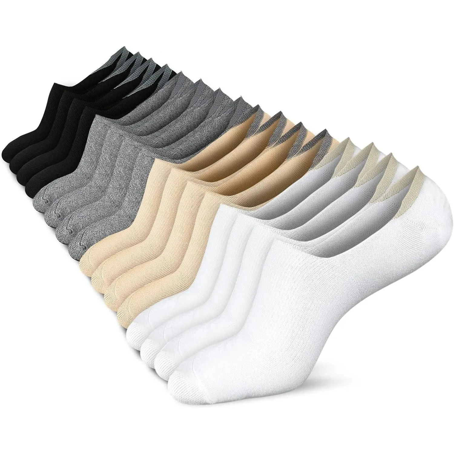 wernies No Show Socks Women Low Socks Non Slip Flat Boat Line 4/8 Pairs