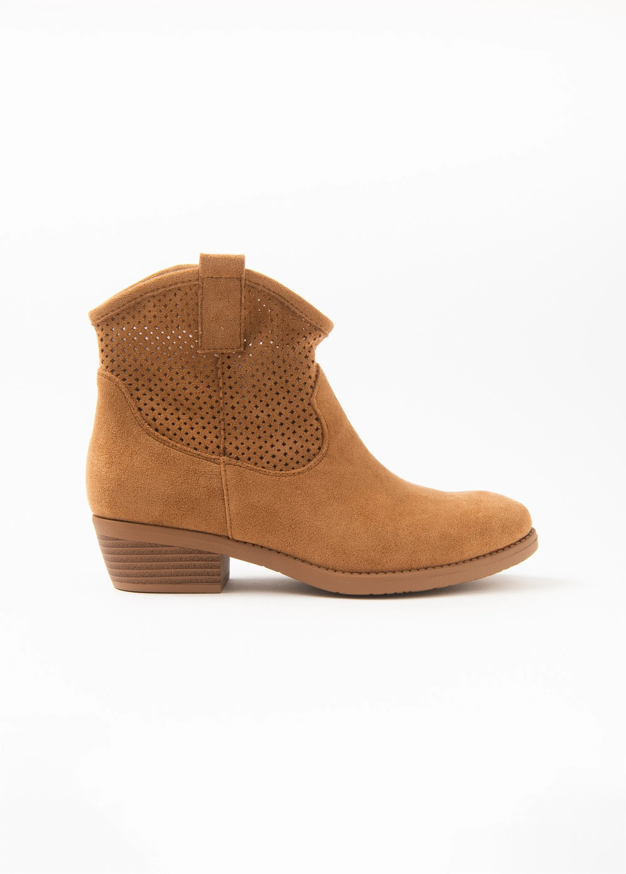 Western zipped boots in perforated material