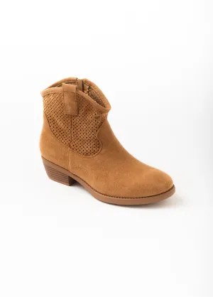 Western zipped boots in perforated material