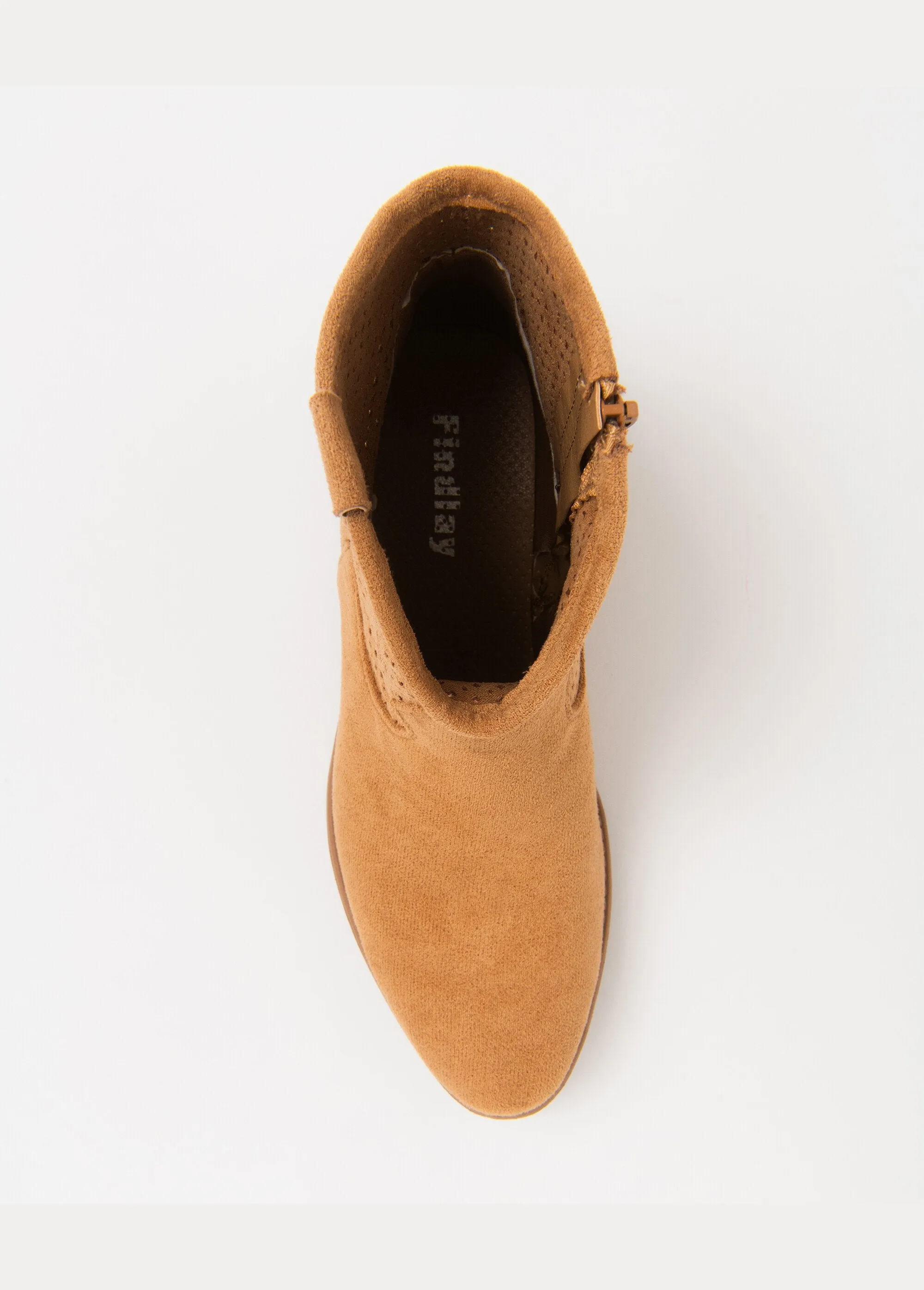 Western zipped boots in perforated material