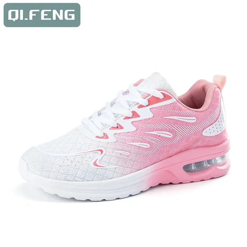 Women Autumn New Air Cushion Shoes Mesh Breathable Lightweight Comfortable Sneaker Fashion Casual Sports Large Footwear