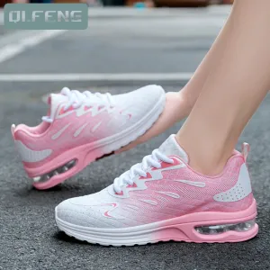 Women Autumn New Air Cushion Shoes Mesh Breathable Lightweight Comfortable Sneaker Fashion Casual Sports Large Footwear