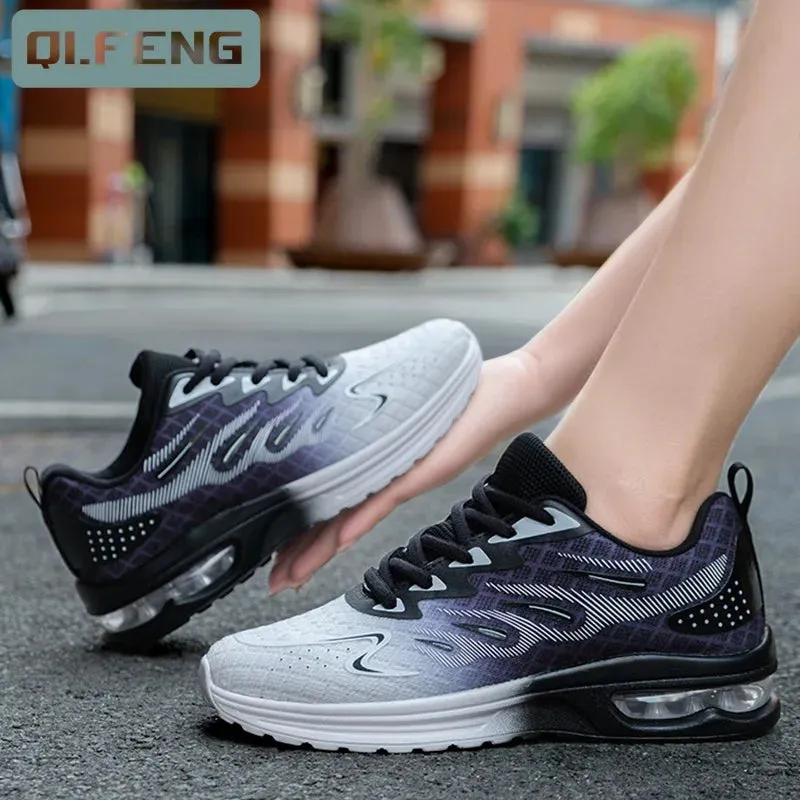 Women Autumn New Air Cushion Shoes Mesh Breathable Lightweight Comfortable Sneaker Fashion Casual Sports Large Footwear