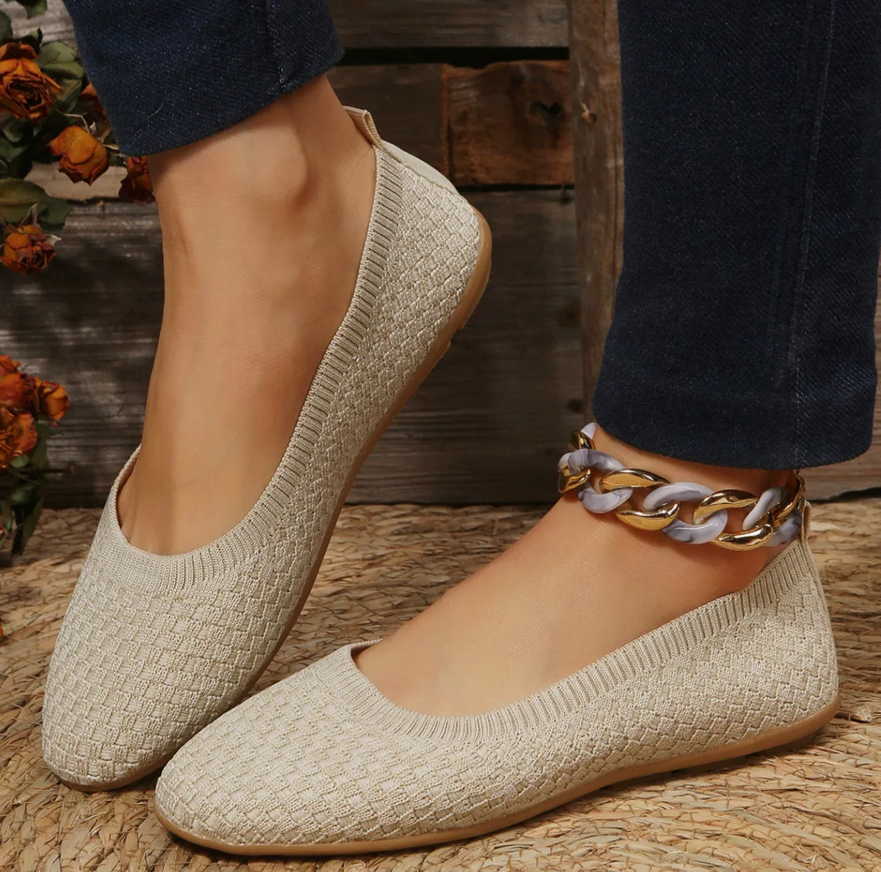 Women's Ballerina Shoes Comfortable Fabric Design