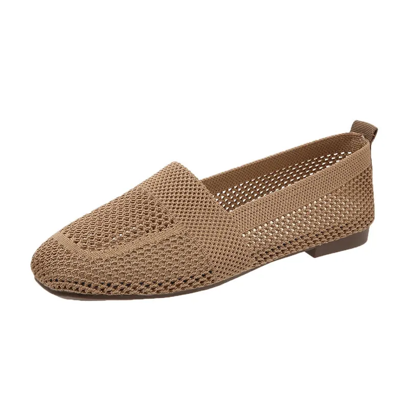 Women's Knitted Flat Shoes - Breathable Walking Shoes