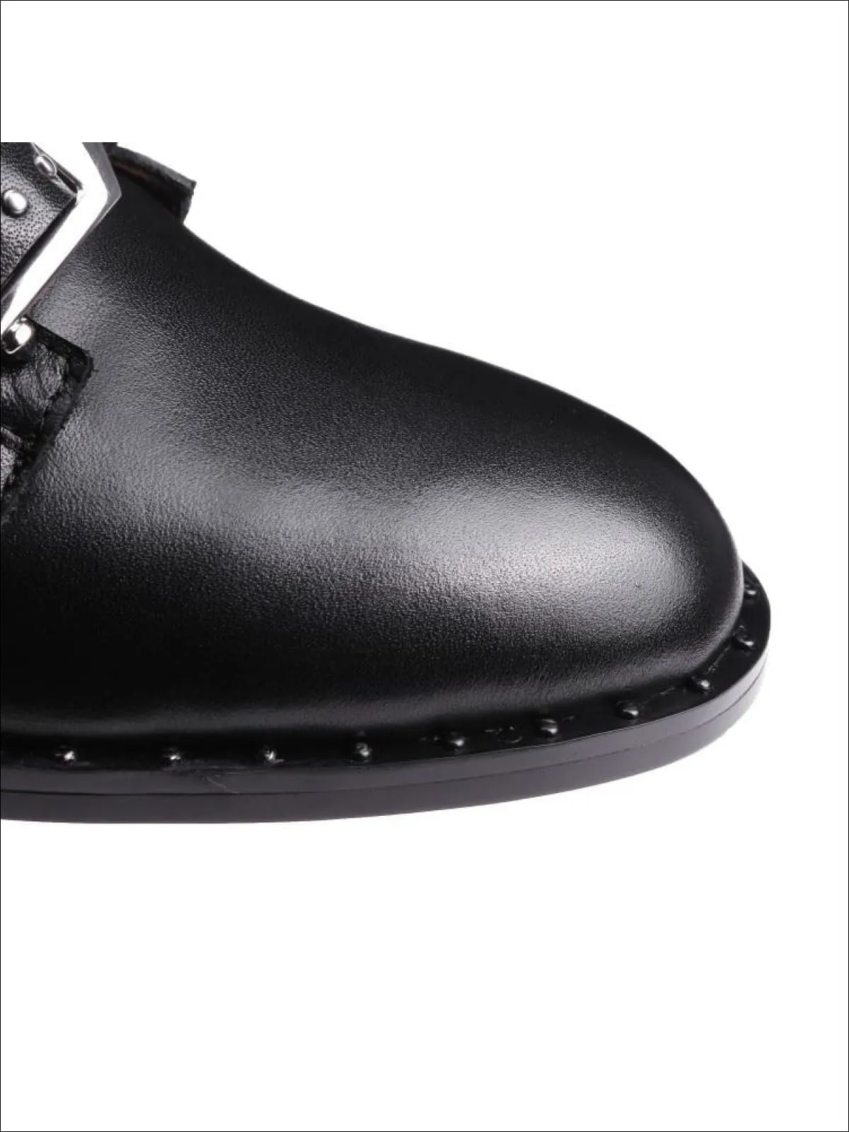 Women's Modern Synthetic Leather Rivet Ankle Boots By Liv and Mia