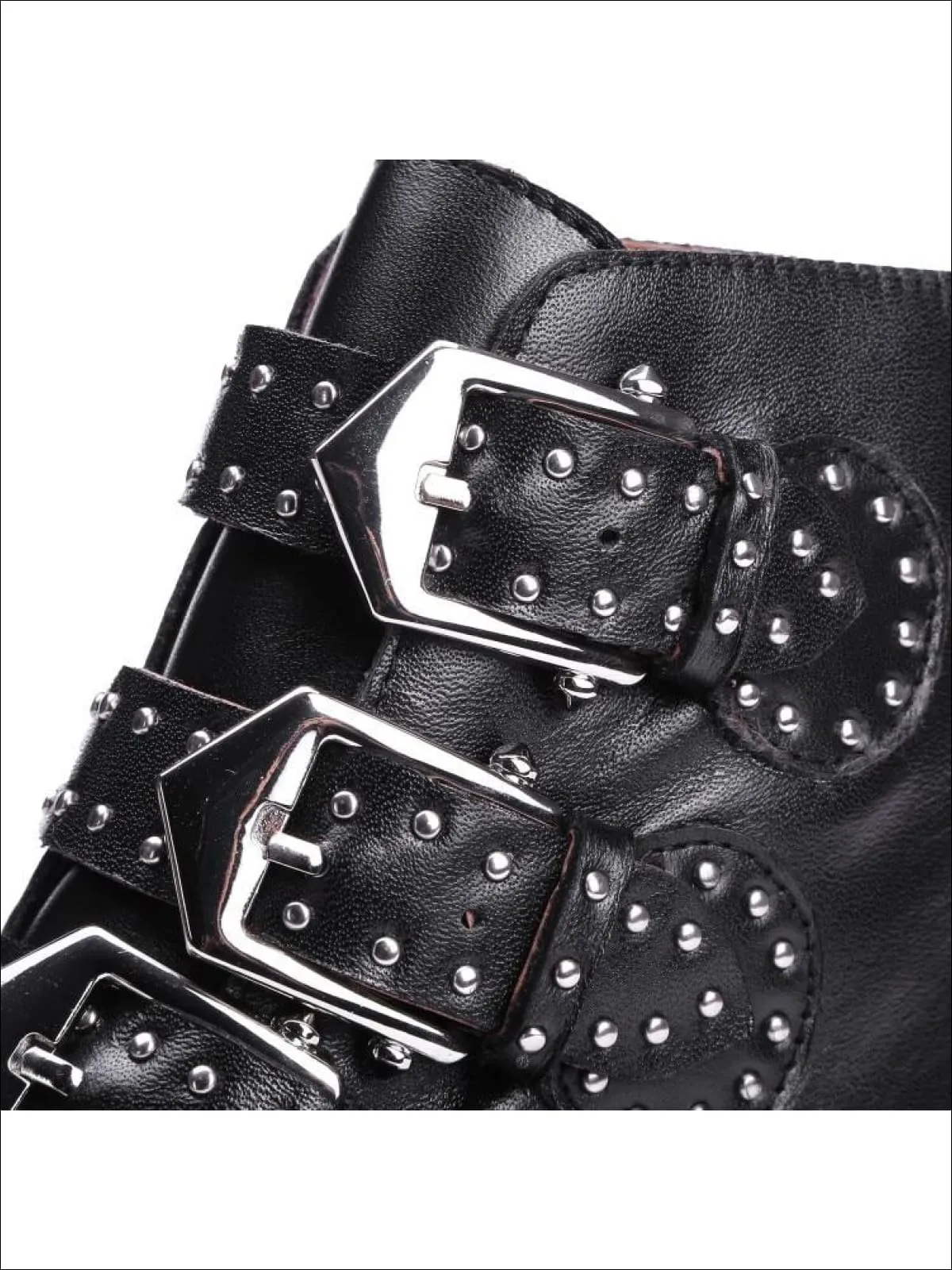 Women's Modern Synthetic Leather Rivet Ankle Boots By Liv and Mia