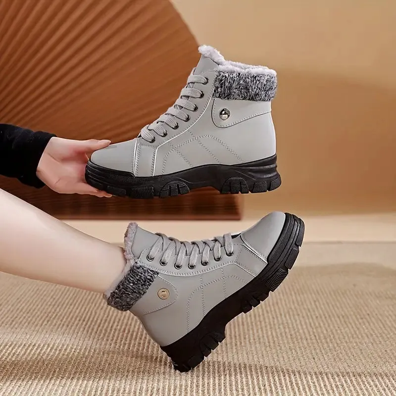 Women's Waterproof Lace-Up Winter Boots