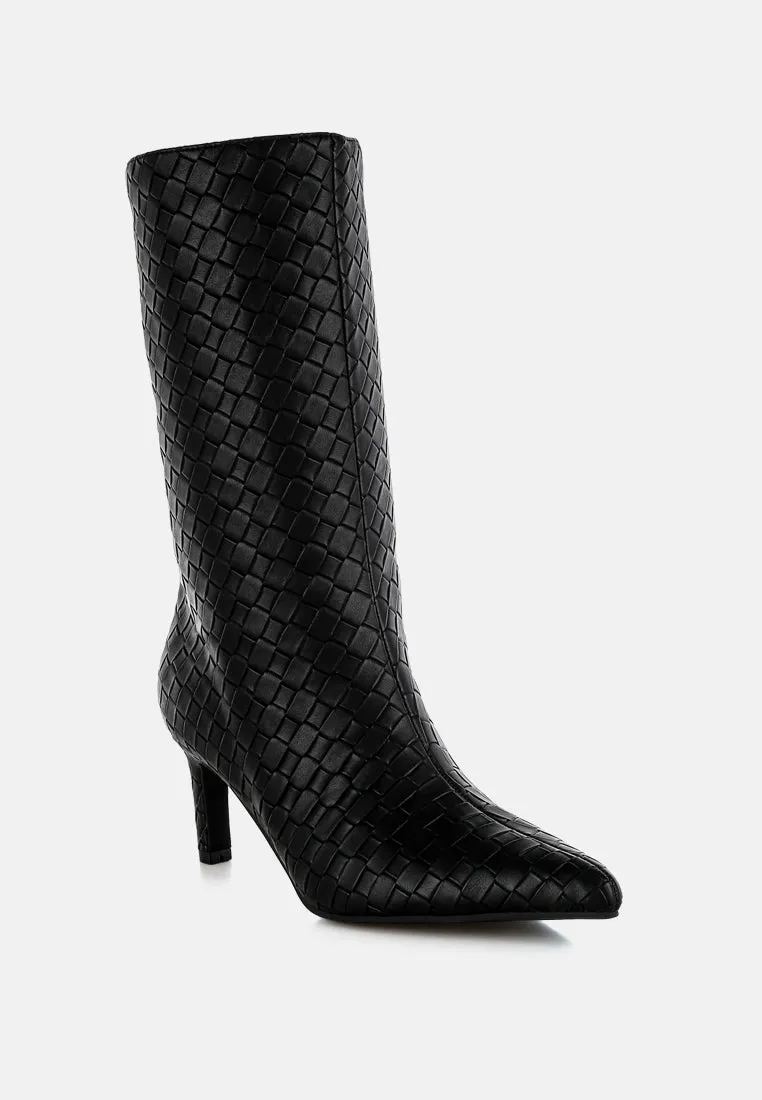 Woven Faux Leather Boots By RAG