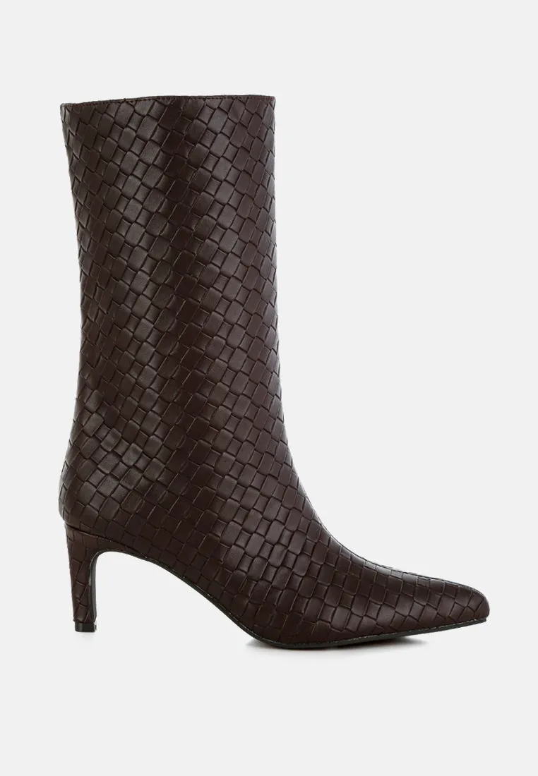 Woven Faux Leather Boots By RAG