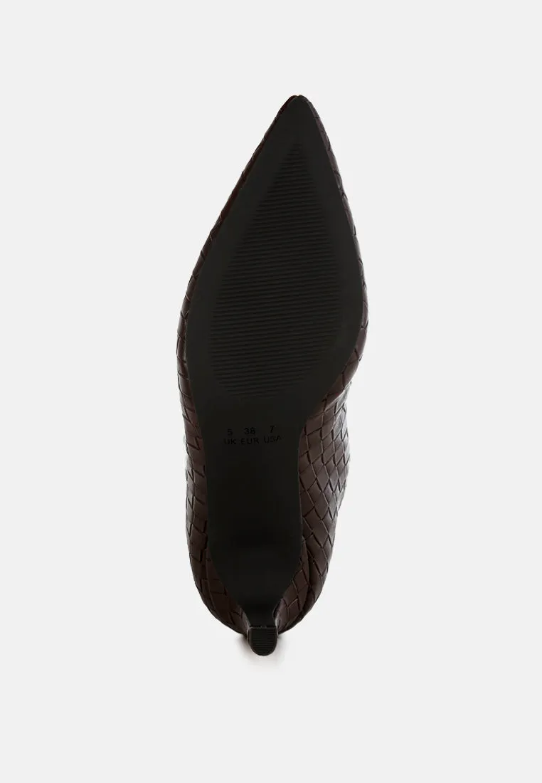 Woven Faux Leather Boots By RAG