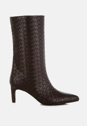 Woven Faux Leather Boots By RAG